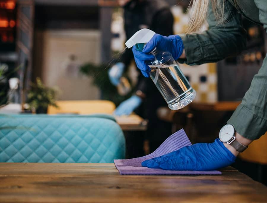 Clean Stage Using A Two Stage Cleaning Process In Hospitality And Retail.