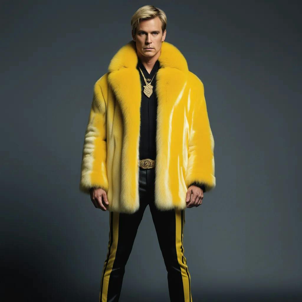Yellow fur coat outfit sales