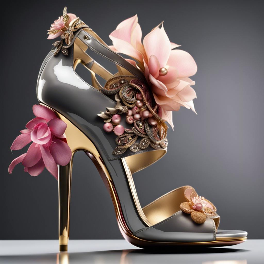 Fashion heels with flower embellishment