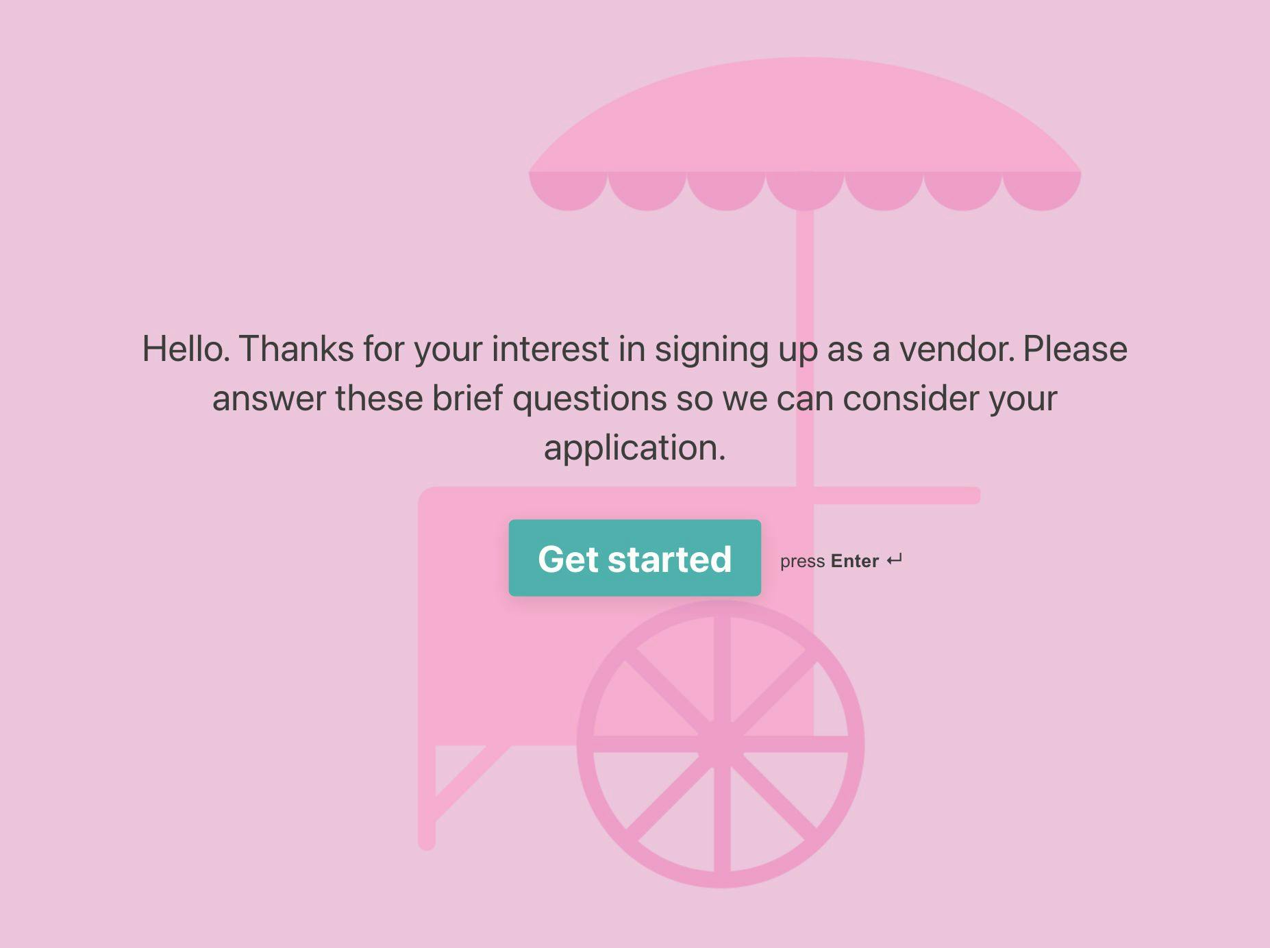 Vendor Application Form Typeform Template