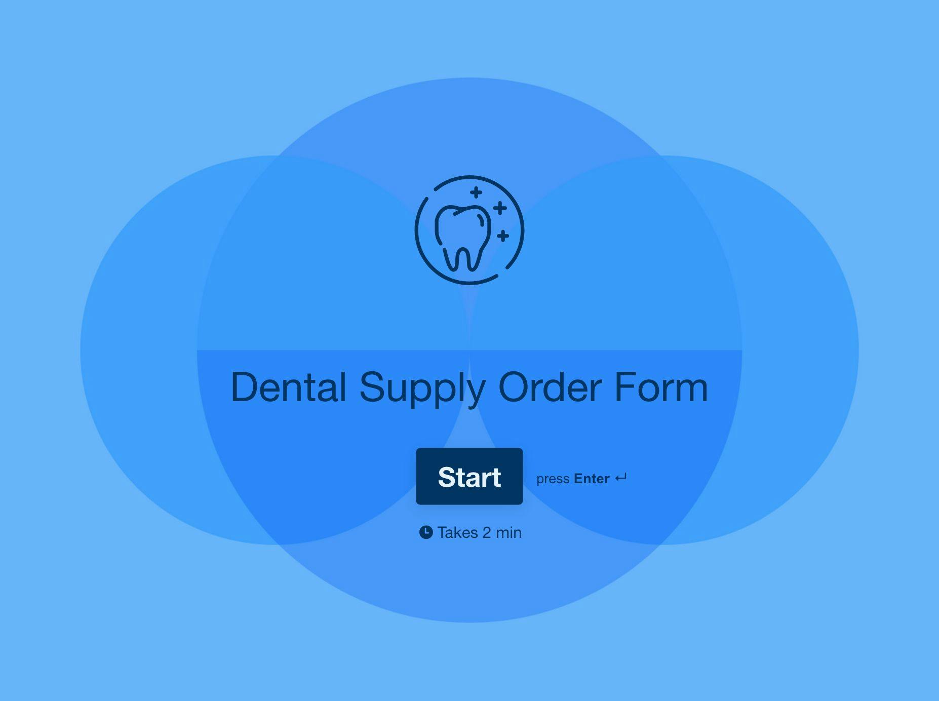 Dental Supply Order Form Typeform Template