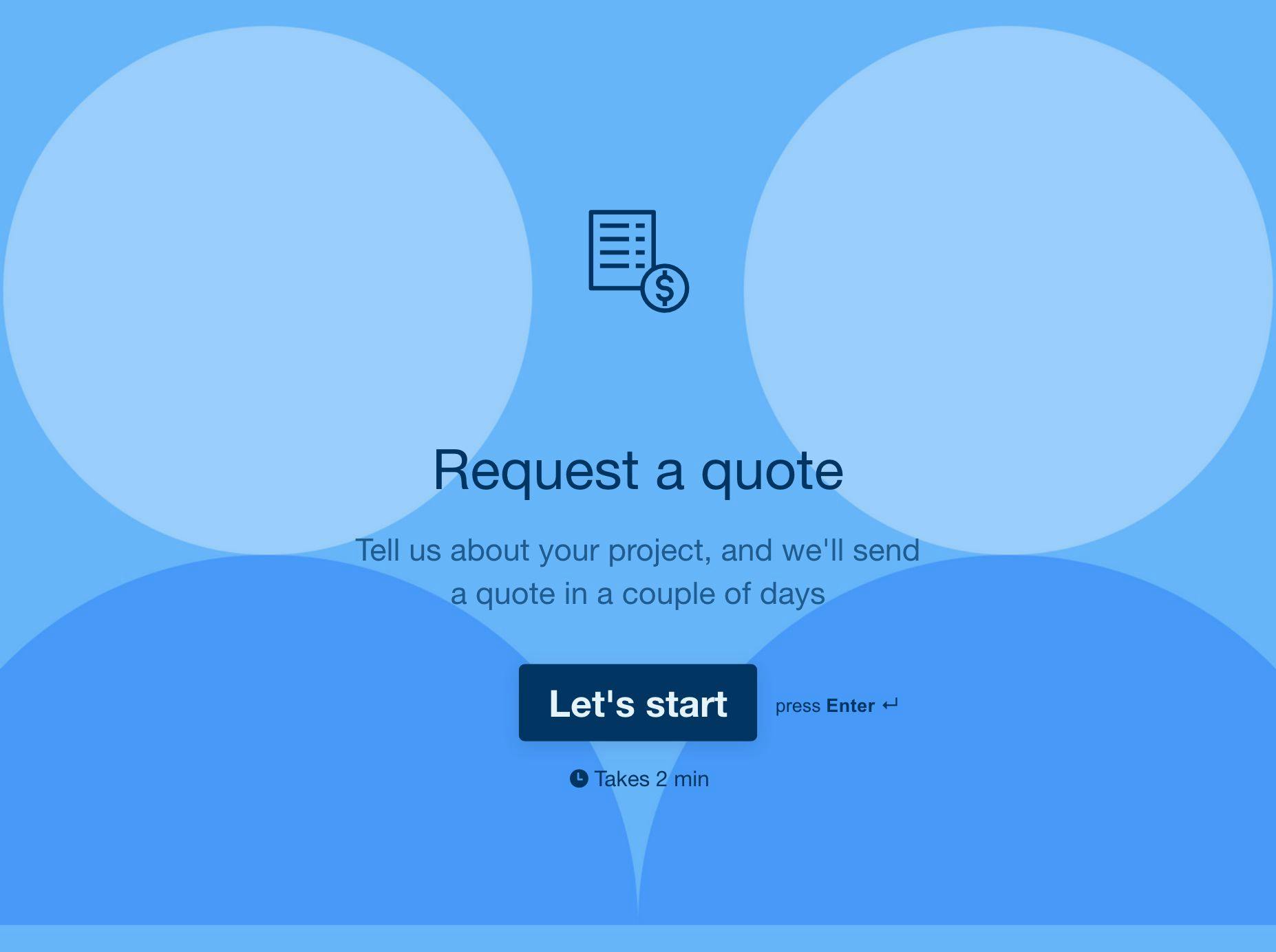 Customer Quote Form - Typeform Template