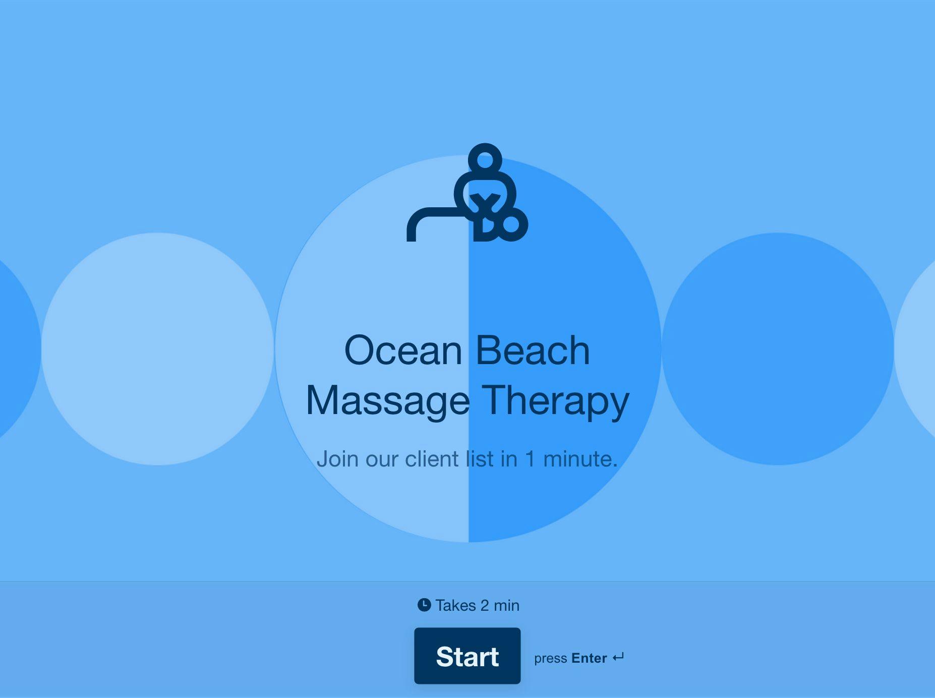 Massage Therapy Client Intake Form Typeform Template