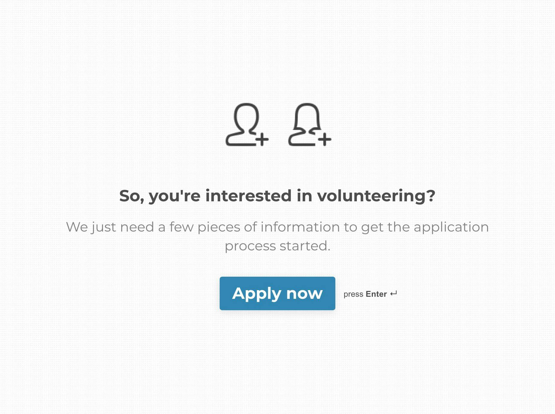 Volunteer Application Form - Typeform Template