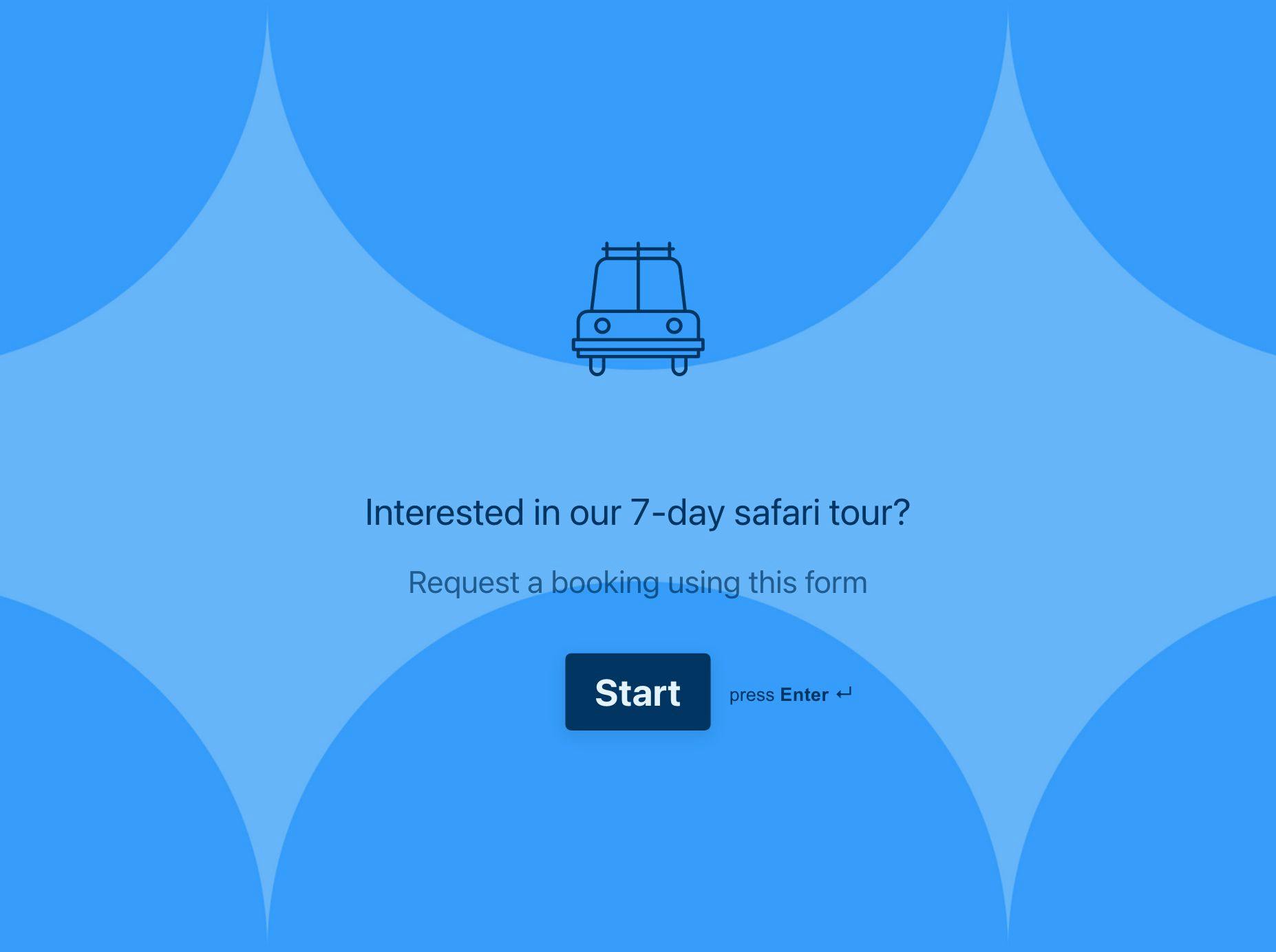 Travel Agency Booking Form Typeform Template