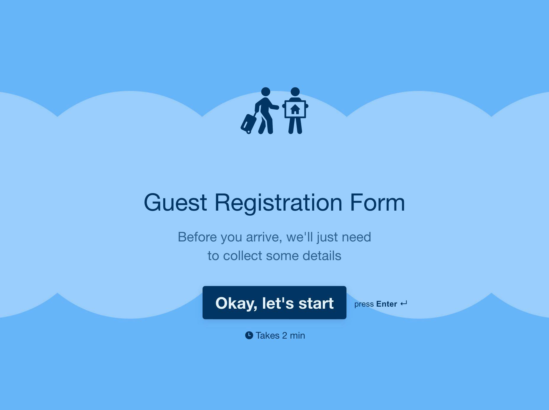 Guest Registration Form Typeform Template