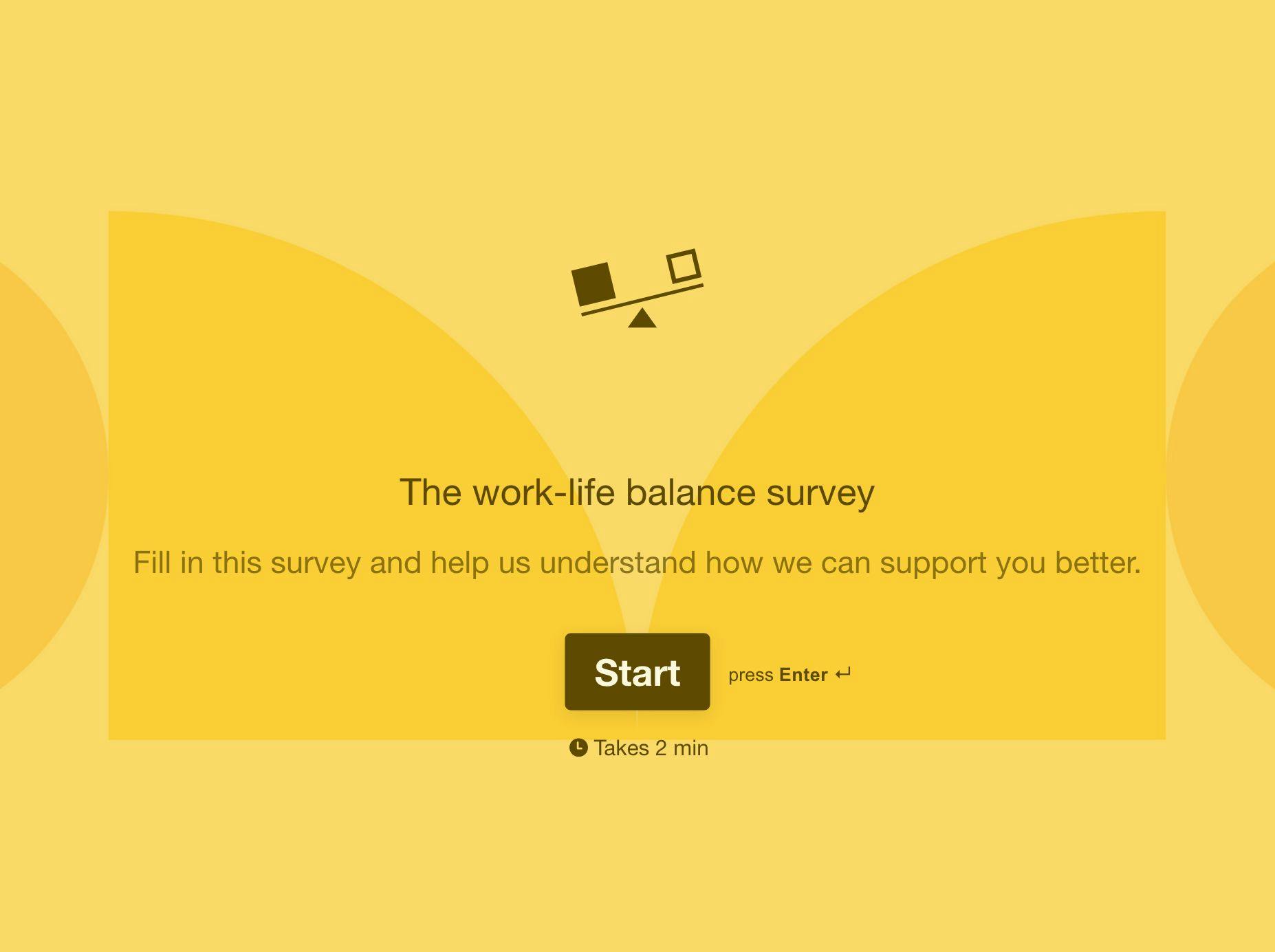 Work Life Balance Survey - Typeform Template
