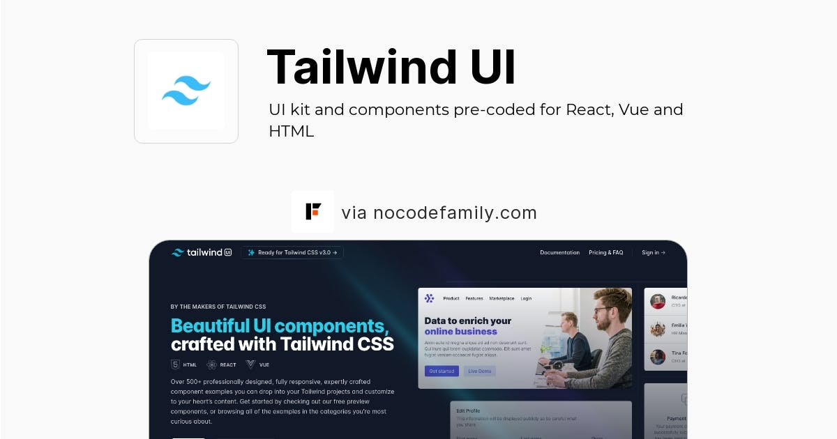 user profile ui tailwind