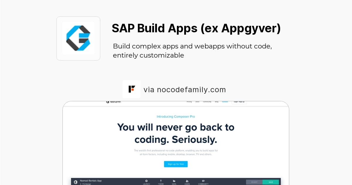 SAP Build Apps (ex Appgyver) Reviews Templates and Pricing in 2024