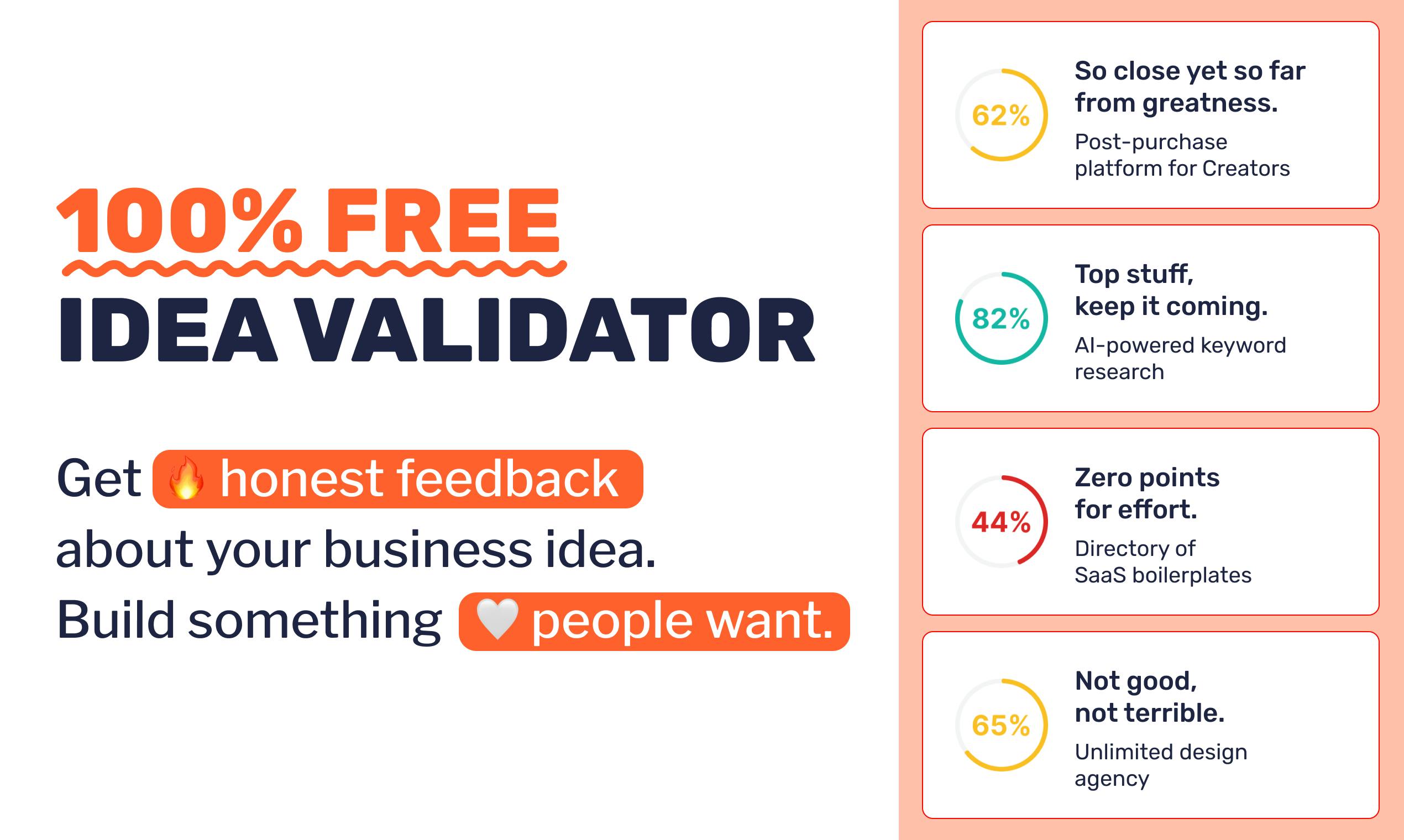 Idea validator 100 free made for solopreneurs
