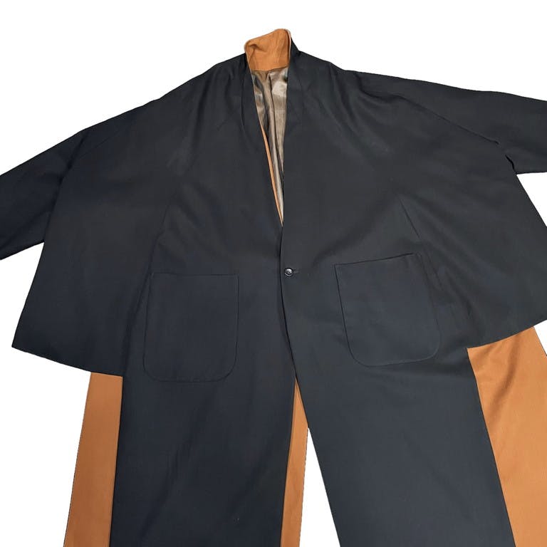 ka na ta ノーカラージャケット サンプル品 サイズ2 Ka na ta 2 sleeve coat ツースリーブオーバーサイズノーカラーコート