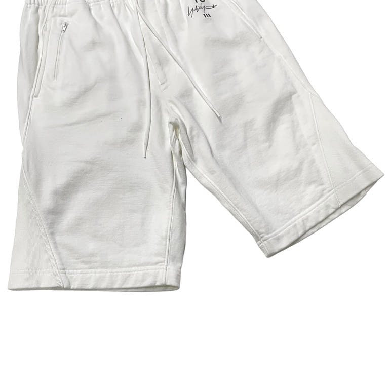 Y-3 19SS NEW CLASSIC SHORTS IN CORE WHITE ロゴスウェットショーツ