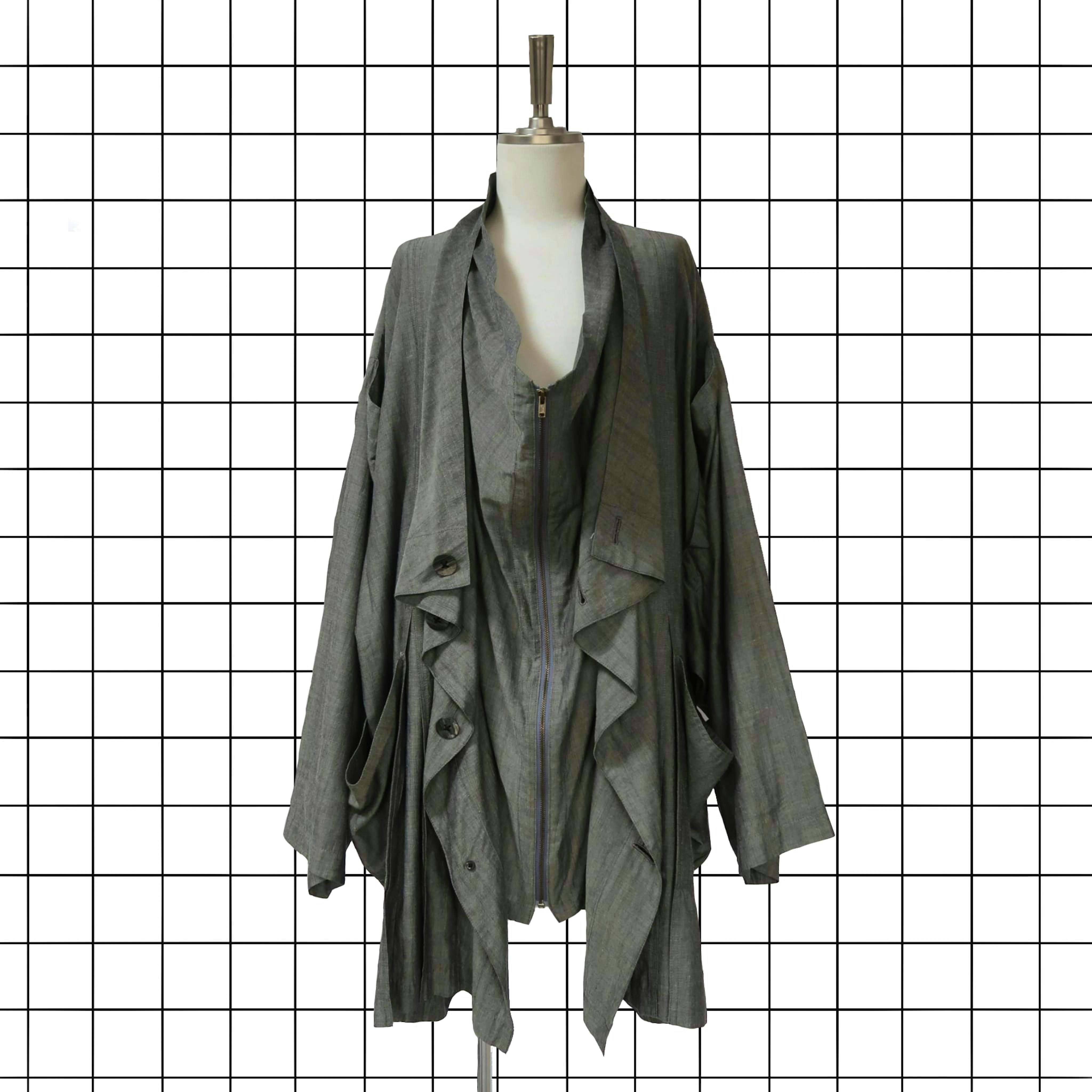 美品 80's arrston volaju KOHSHIN SATOH コート Kohshin Satoh of Arrston Volaju double cowl-neck design draping