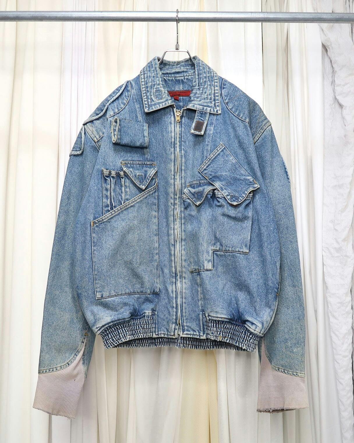 KATHARINE HAMNETT Hamnett クロップドボンバージャケット 1980s KATHARINE HAMNETT denim cargo bomber jacket - ARCHIVESTOCK