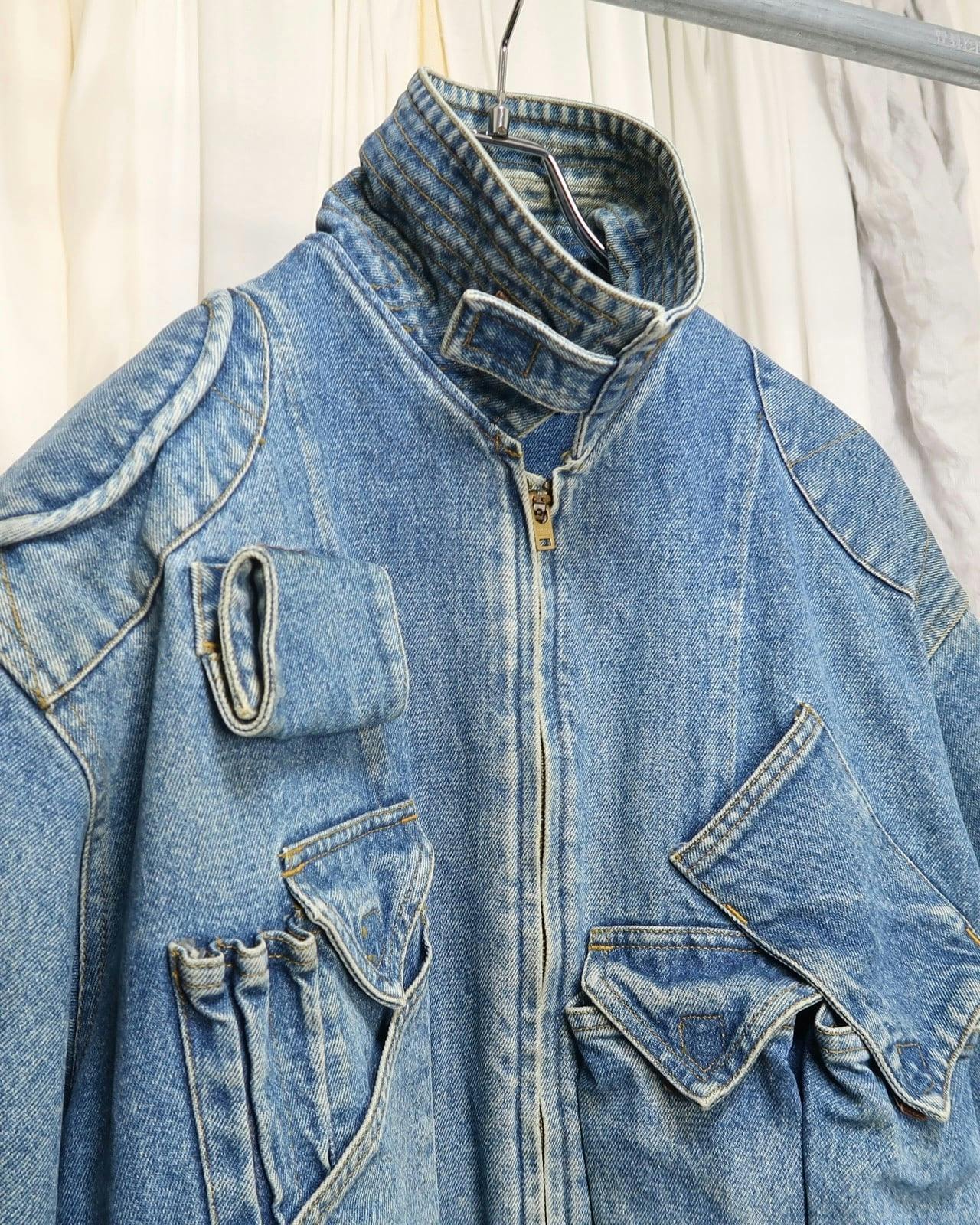 1980s KATHARINE HAMNETT denim cargo bomber jacket - ARCHIVESTOCK