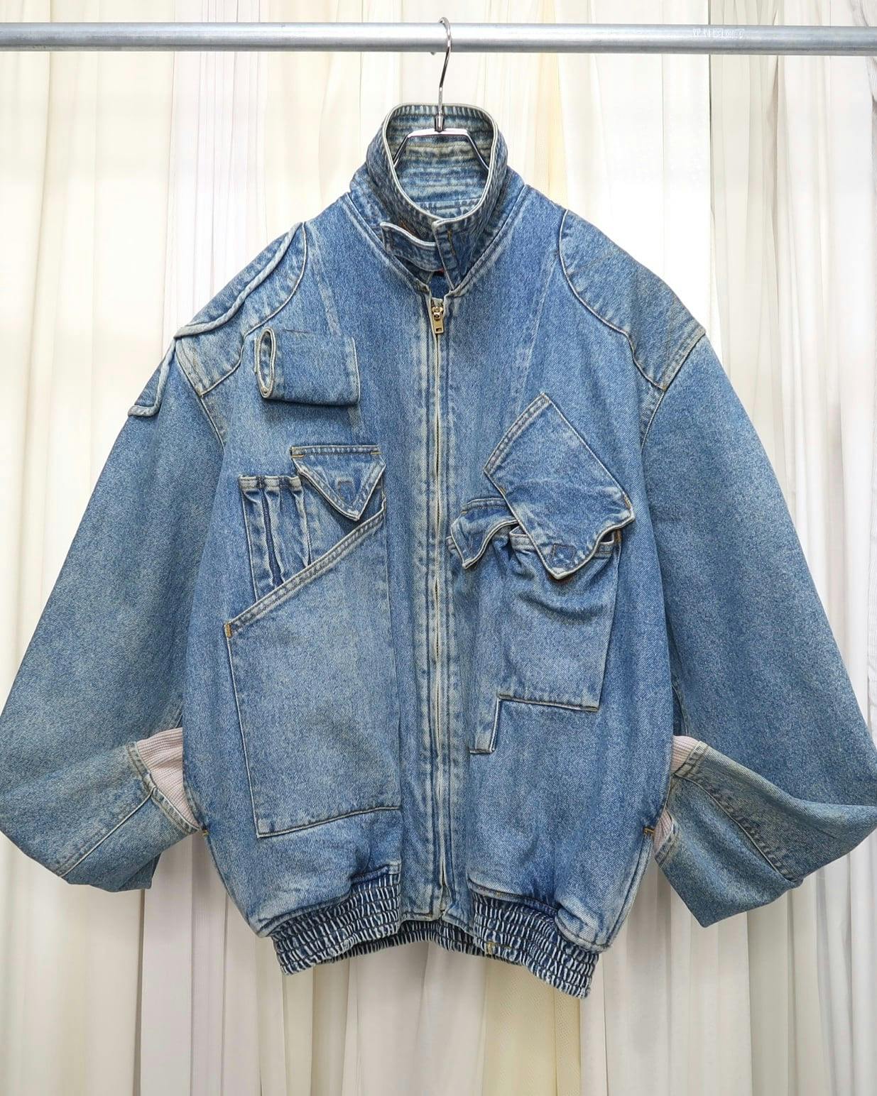 1980s KATHARINE HAMNETT denim cargo bomber jacket - ARCHIVESTOCK