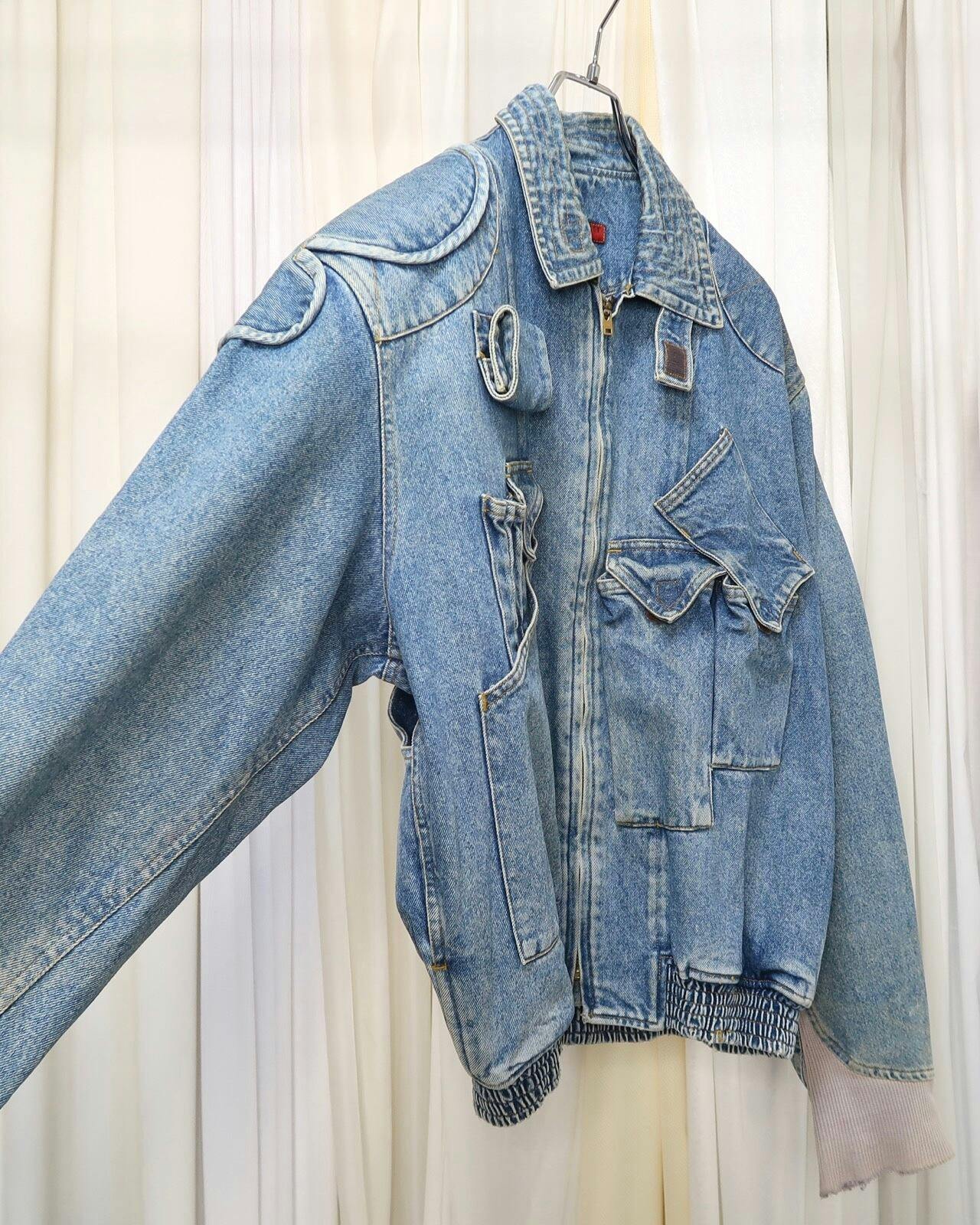 1980s KATHARINE HAMNETT denim cargo bomber jacket - ARCHIVESTOCK