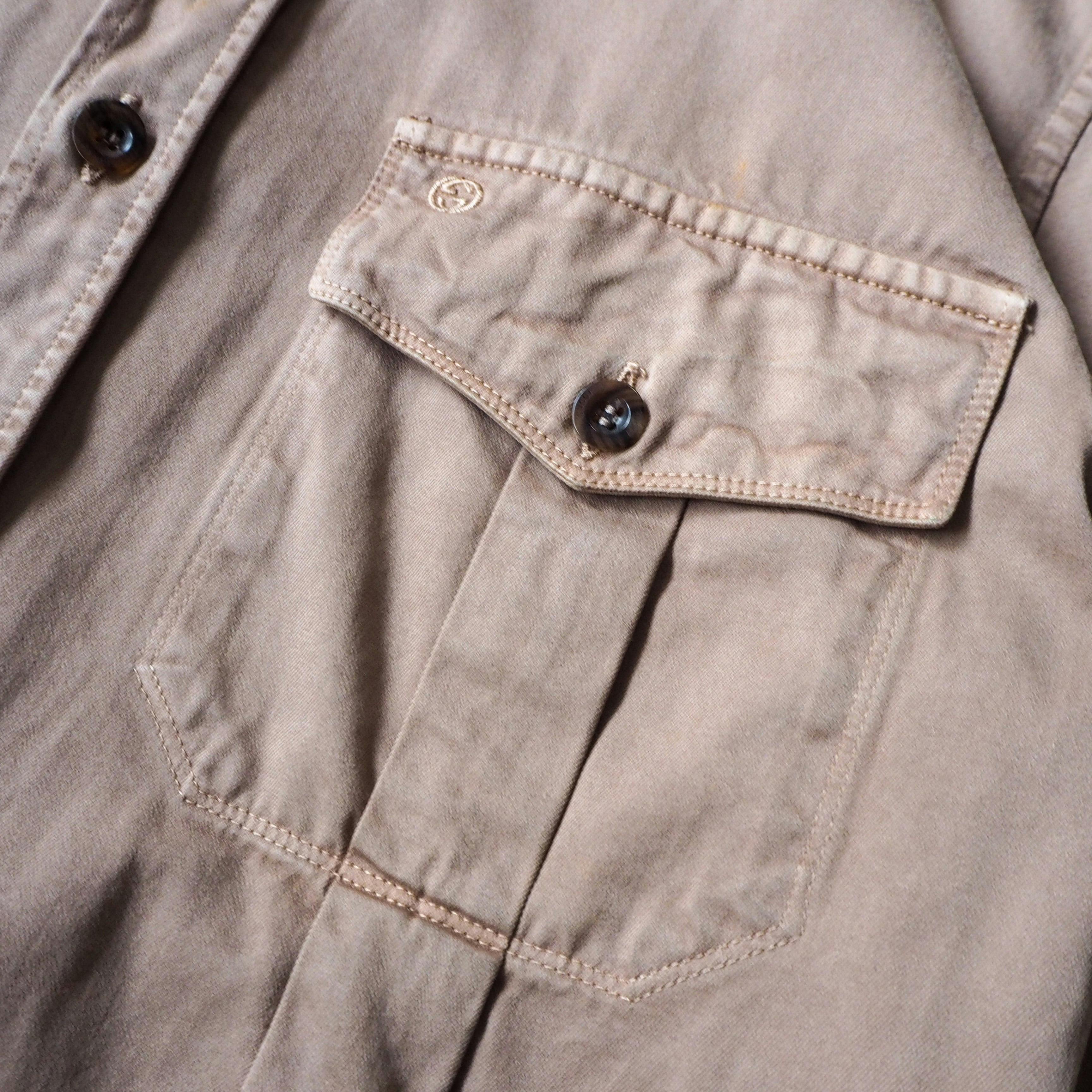 【美品】GUCCI サファリシャツ グッチ GUCCI” safari shirt グッチ フリーダ期 黒タグ サファリシャツ