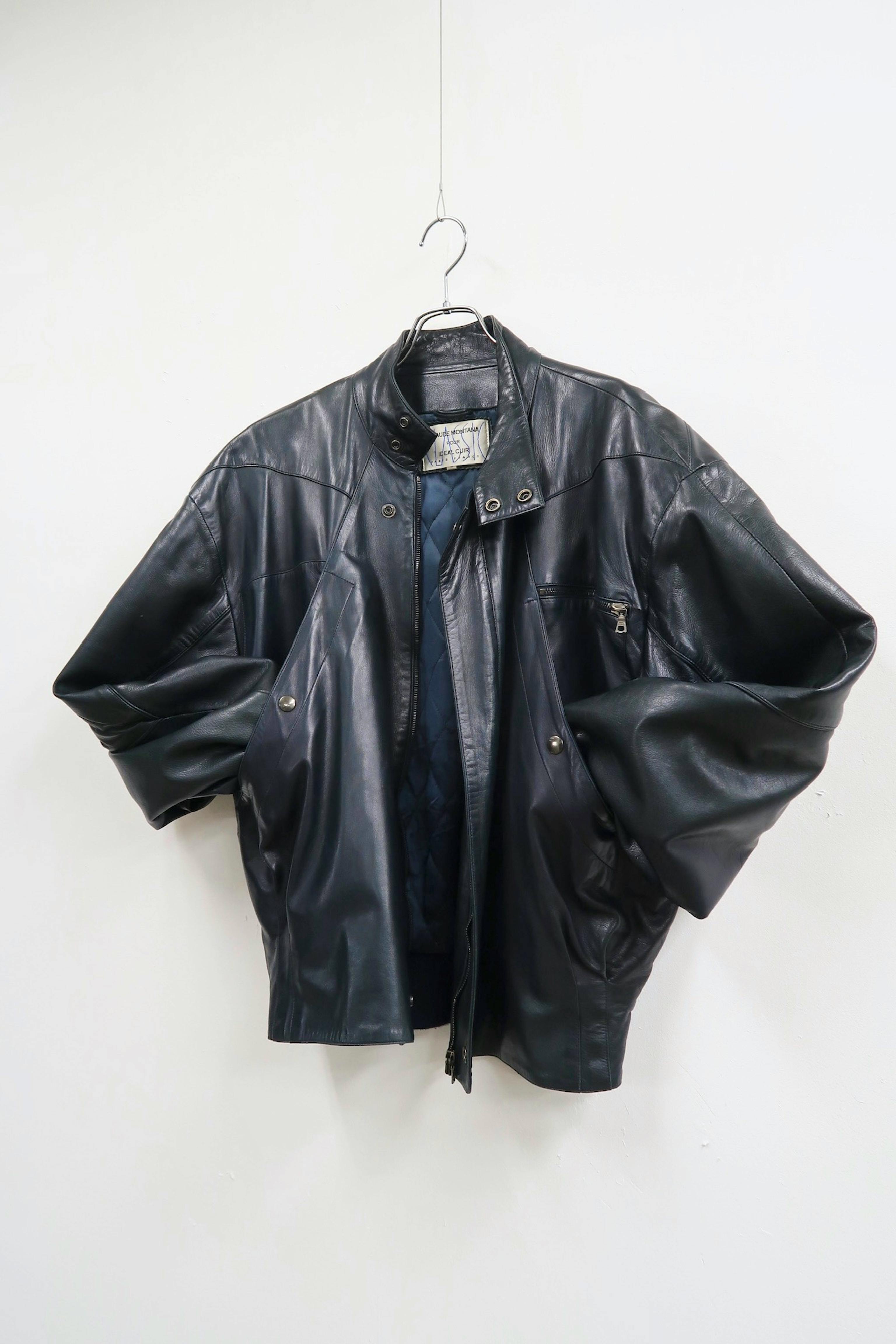 【大幅値下げ】　CLAUDE MONTANA レザージャケット　希少デザイン 1980s CLAUDE MONTANA IDEAL CUIR lamb leather jacket