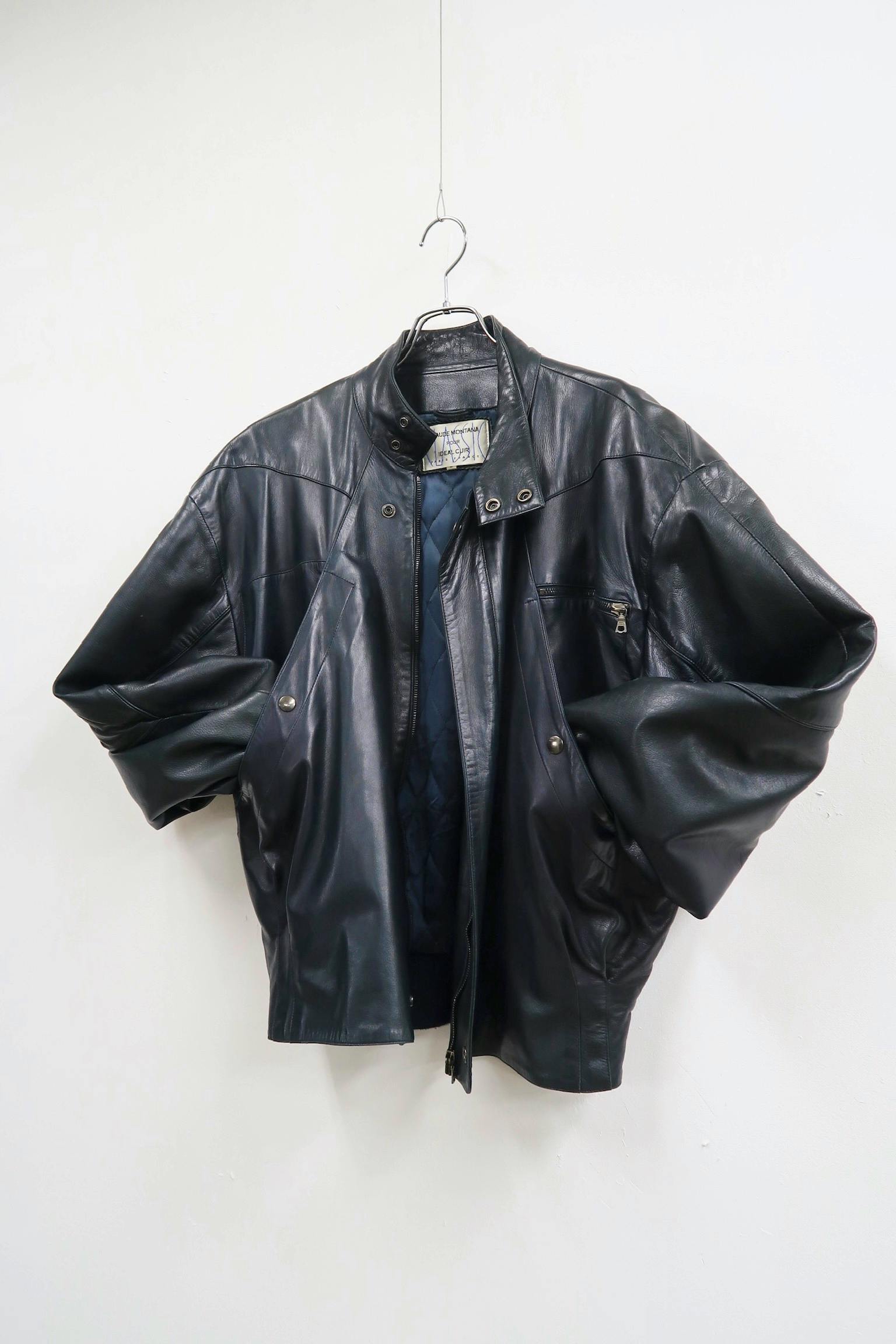 1980s CLAUDE MONTANA IDEAL CUIR lamb leather jacket - ARCHIVESTOCK 1980s CLAUDE MONTANA IDEAL CUIR lamb leather jacket - ARCHIVESTOCK