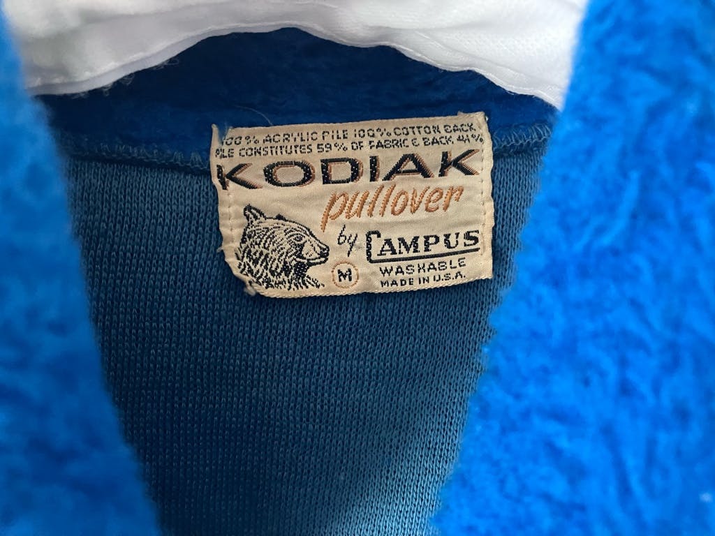 60s kodiak フェイクファー プルオーバー USA製 50年代〜60年代 KODIAK by CAMPUS フェイクファー プル