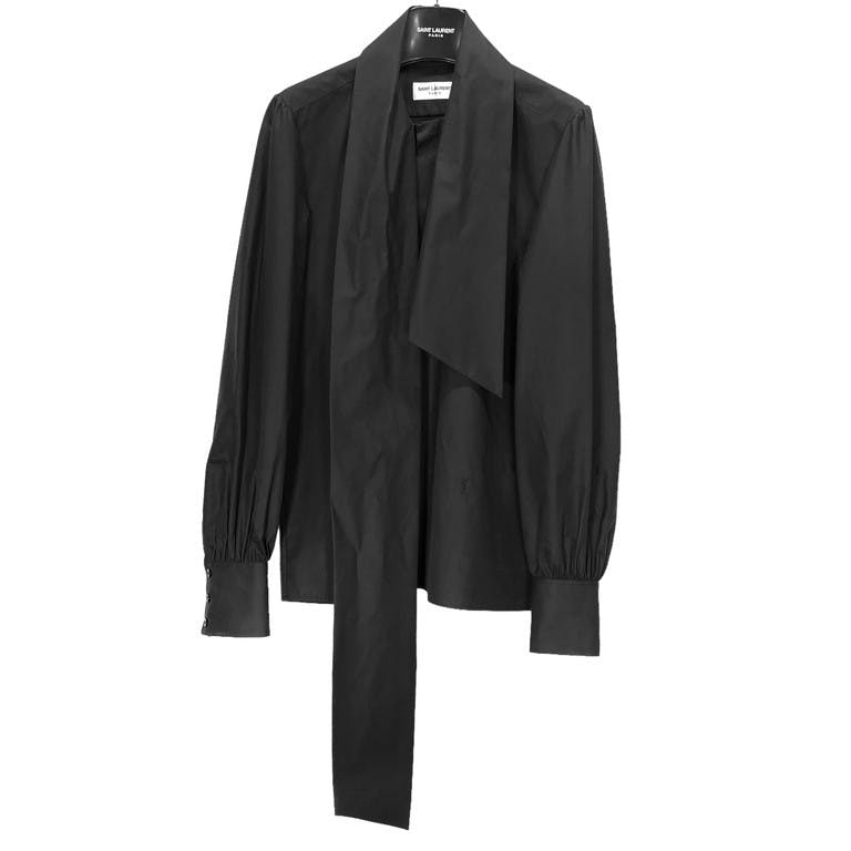 サンローラン23AW ラヴァリエネックシャツ サンローラン23AW ラヴァリエネックシャツ