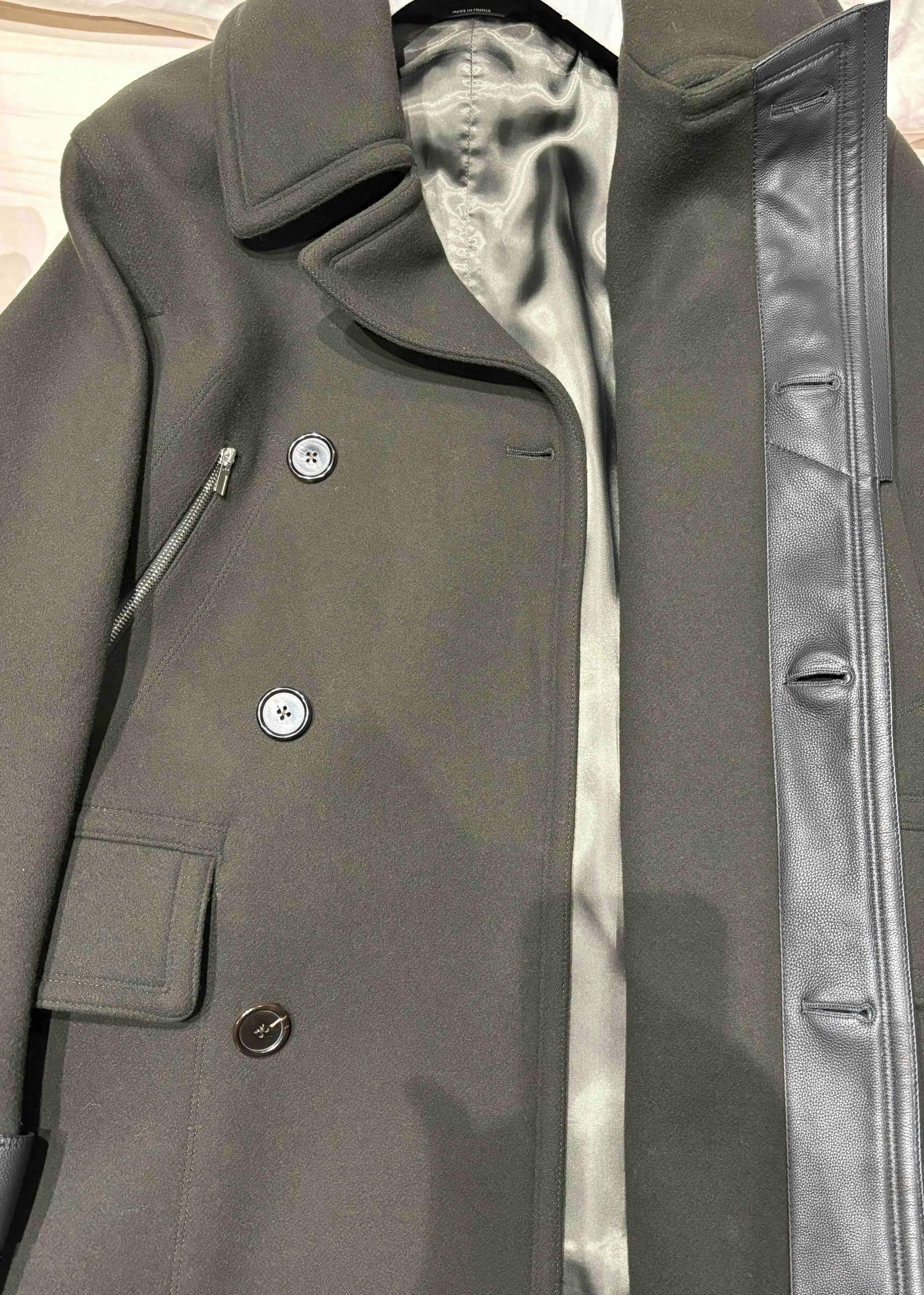 HERMES レザー&ウール Super 180's Pコート 44 - ARCHIVESTOCK