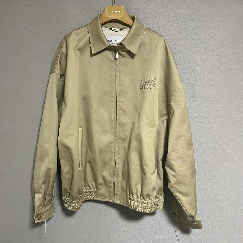 MiuMiu チノ ブルゾン ジャケット コットン 中古・古着通販】MIU MIU (ミュウミュウ) オーバーサイズ チノ