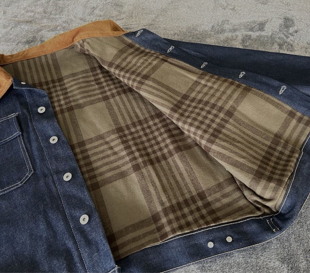 ジャケット・アウター YEEZY season6 denim flannel jacket L Yeezy Season 6 Flannel-Lined Denim Jacket - Black Outerwear