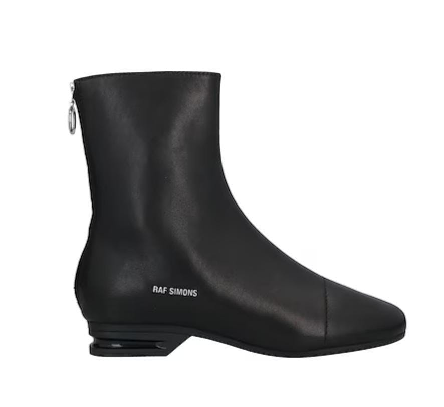 43 RAF SIMONS ノッチドヒール ファスナーレザーブーツ