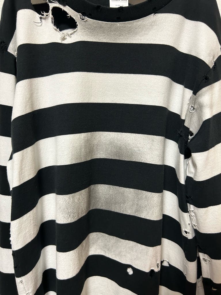 ナンバーナイン モダンエイジ期 ダメージ ボーダー カットソー 02SS g