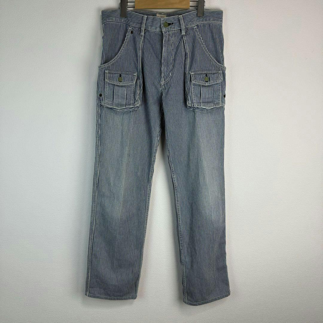 OSHKOSH オシュコシュ ストライプ ワークパンツ 古着 デニムパンツ W32