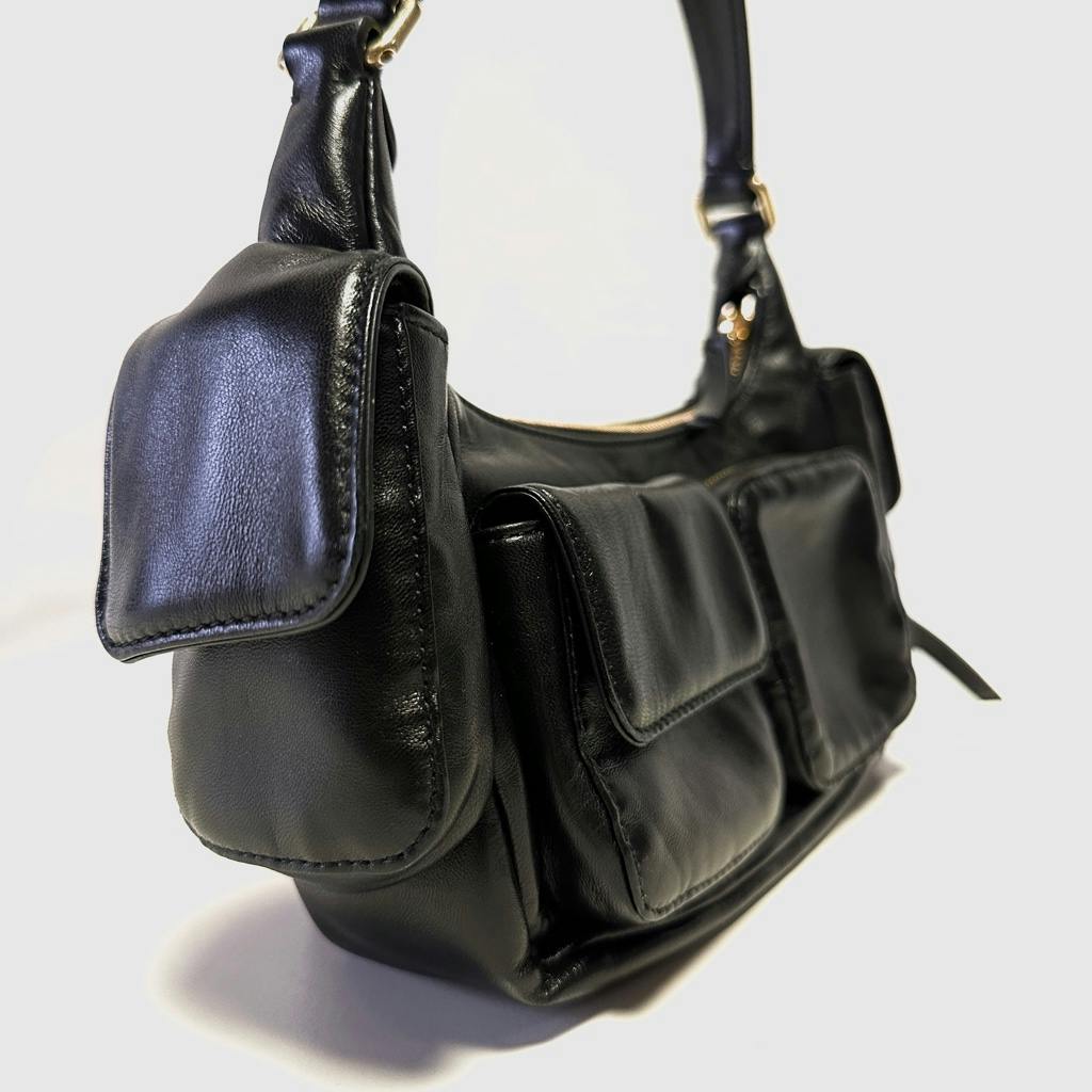 MiuMiu＊Nappa leather Pocket bagレザーポケットバッグ＊送料込 Black Nappa Leather Pocket Bag | Miu Miu