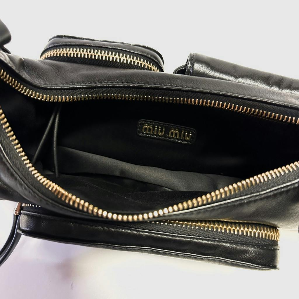 極美品◇MIUMIU Nappa leather pocket bag ミュウミュウ ナッパレザー