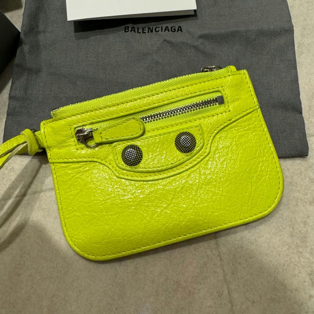 バレンシアガフラグメントケース ジップ付きカードホルダー 蛍光