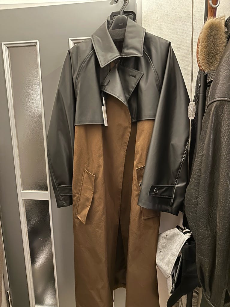 ssstein】Contrast Single Breasted Wide Lapels Coat