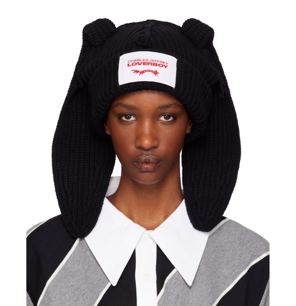 CHARLES JEFFREY LOVERBOY ブラック Chunky Rabbit ビーニー