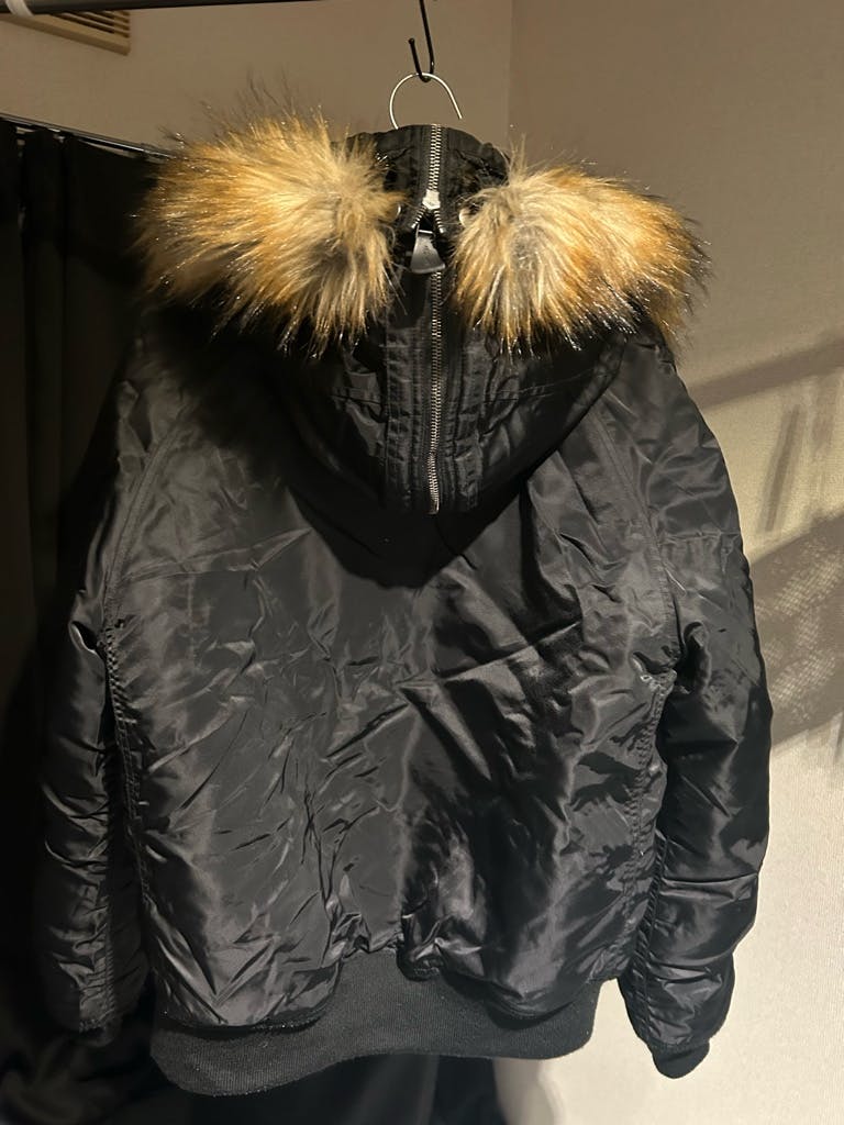 avirex fur jacket n2b black