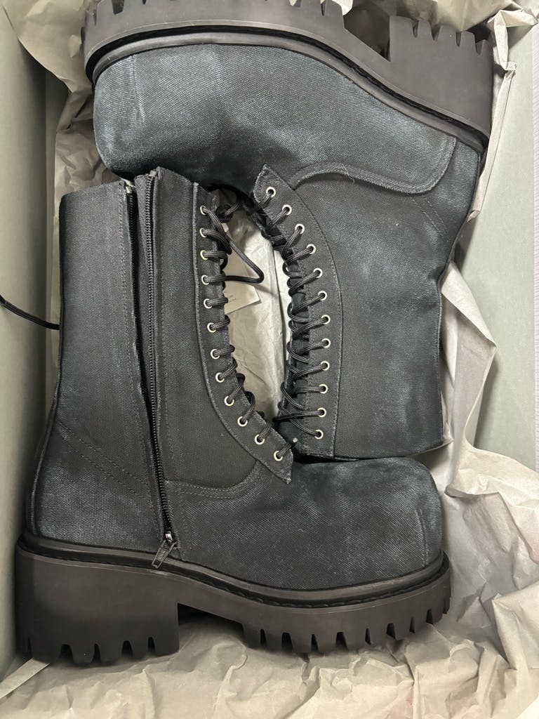 靴 BALENCIAGA STOMPER BOOTIE canvas 41 BALENCIAGA(バレンシアガ) / Stomper Bootie/ブーツ/41/BLK