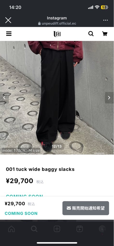 un peu différent tuck wide baggy slacks - ARCHIVESTOCK