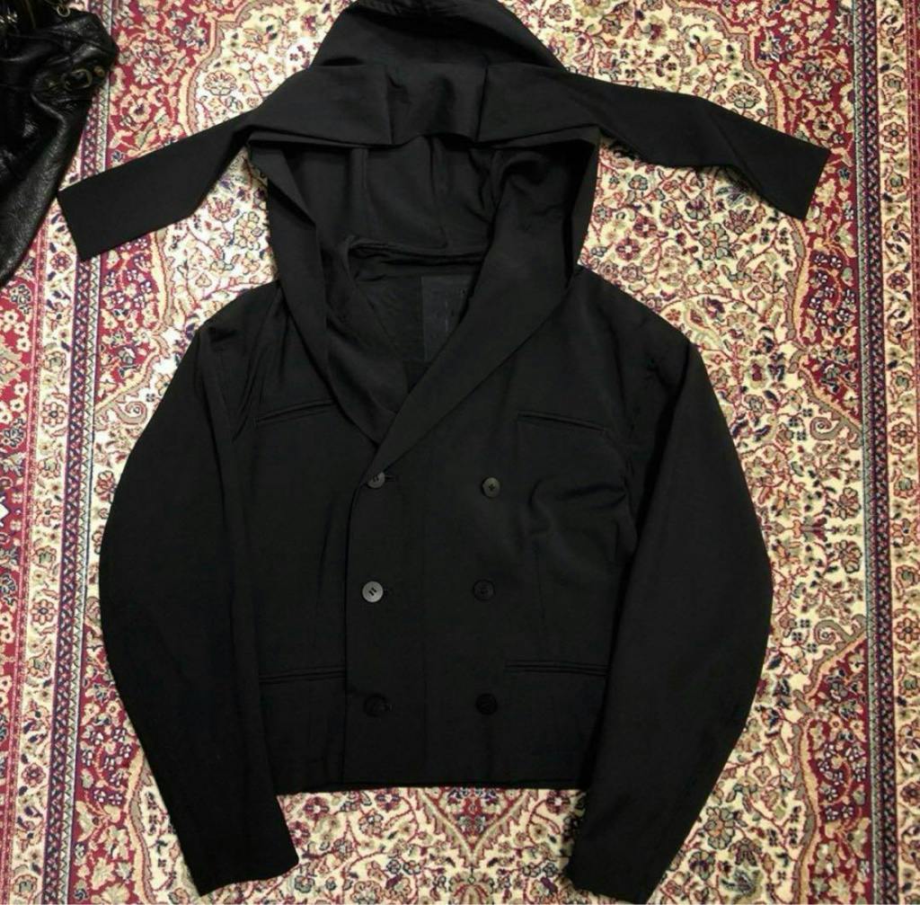 y*様 Yohji Yamamoto archive フードダブルジャケット 短 Yohji Yamamoto archive フードダブルジャケット 短丈