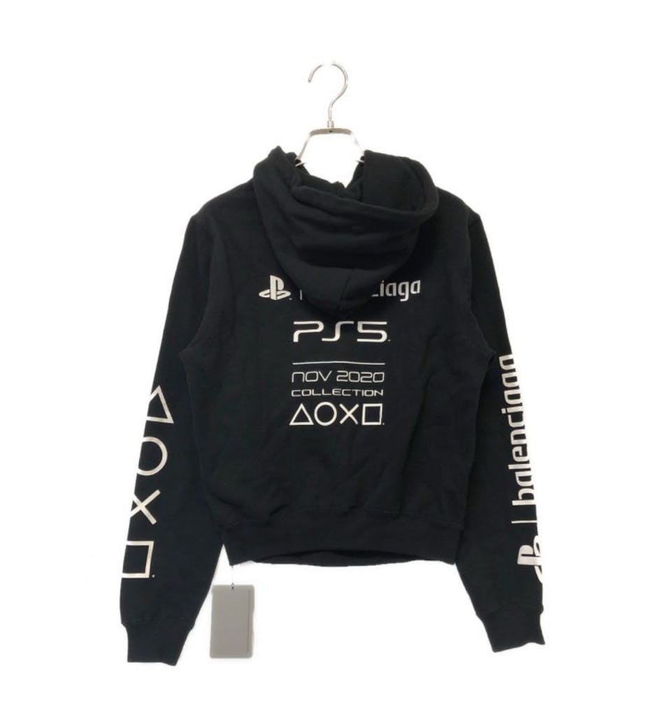 Balenciaga x PS5 Women's Cotton Hoodie Sweatshirt in Black