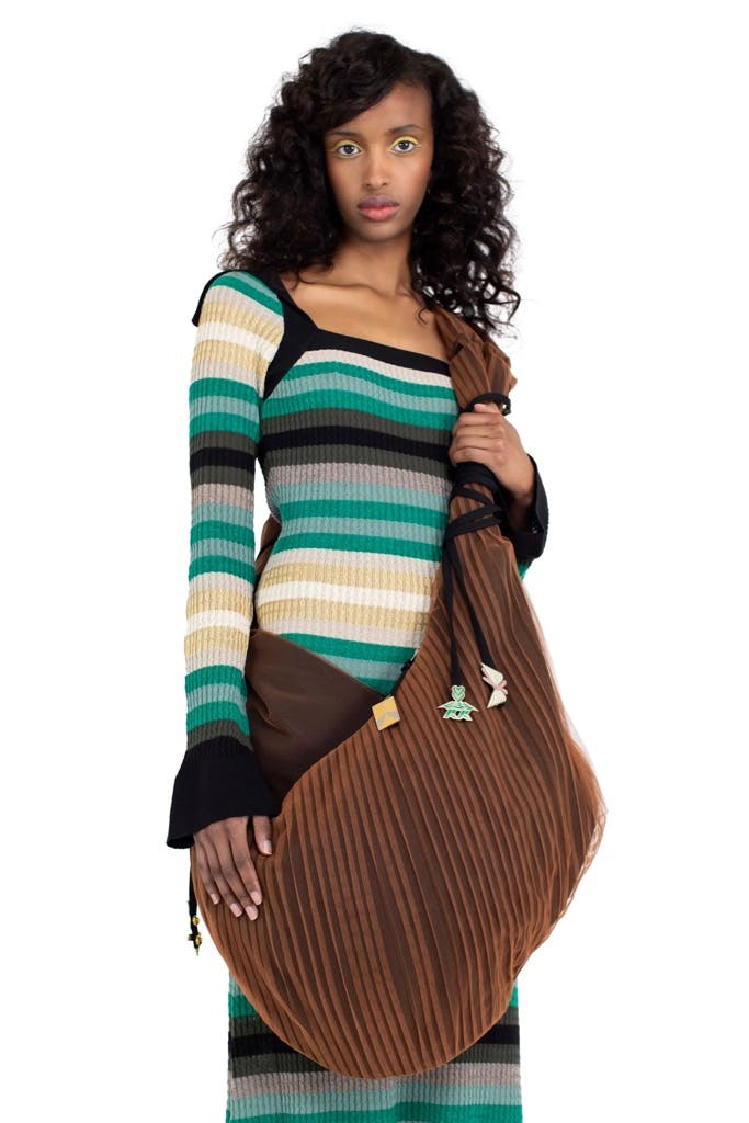 バッグ KIKO KOSTADINOV TULLE PLEATED BAG KIKO KOSTADINOV TULLE PLEATED BAG ブラウン 25ss - ARCHIVESTOCK