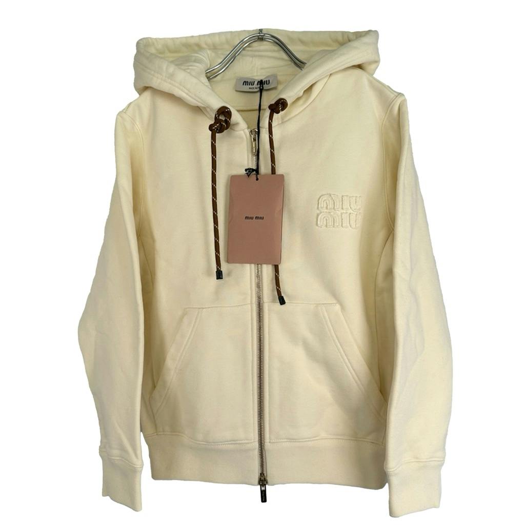 新品◇正規品◇MIUMIU ミュウミュウ Full Zip Hoodie ChestLogo 胸ロゴ