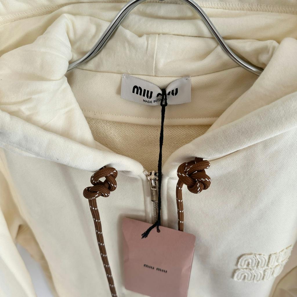 新品◇正規品◇MIUMIU ミュウミュウ Full Zip Hoodie ChestLogo 胸ロゴ