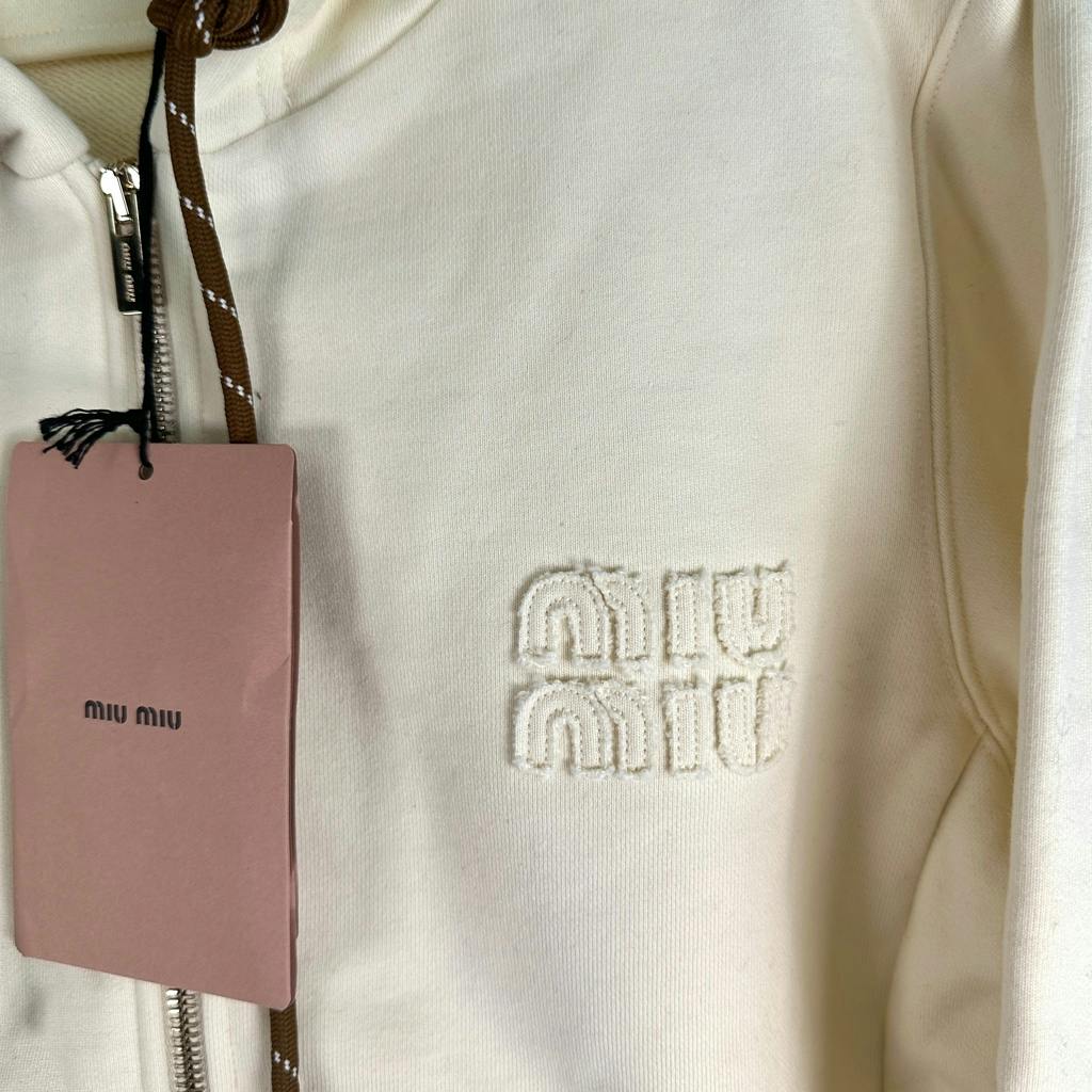 新品◇正規品◇MIUMIU ミュウミュウ Full Zip Hoodie ChestLogo 胸ロゴ