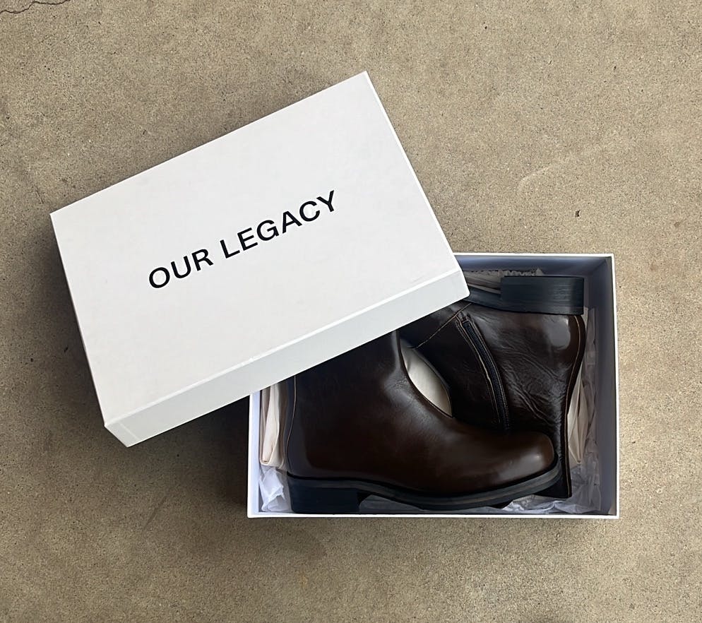 our legacy camion boots Olive leather 40 アワーレガシー