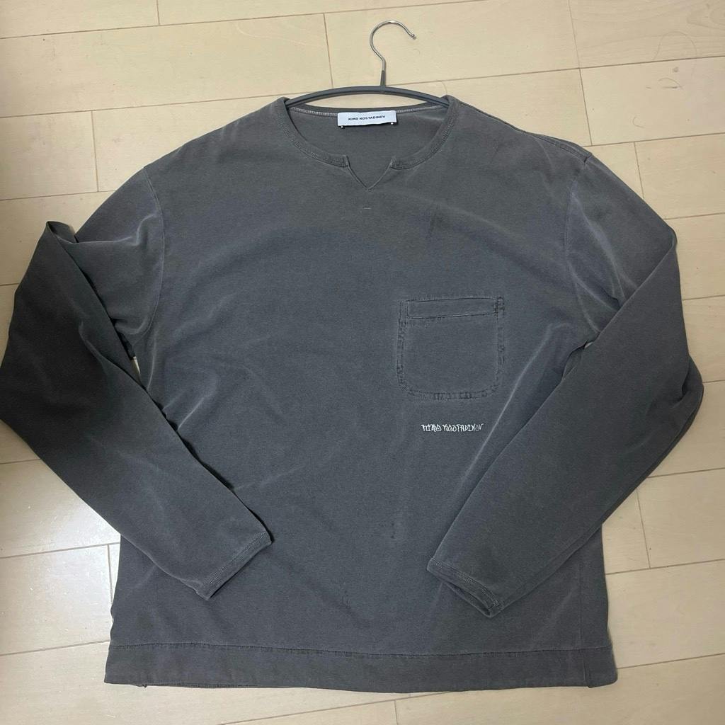 kiko kostadinov DUENEZ APPLIQUE TOP - WASHED GREY - ARCHIVESTOCK