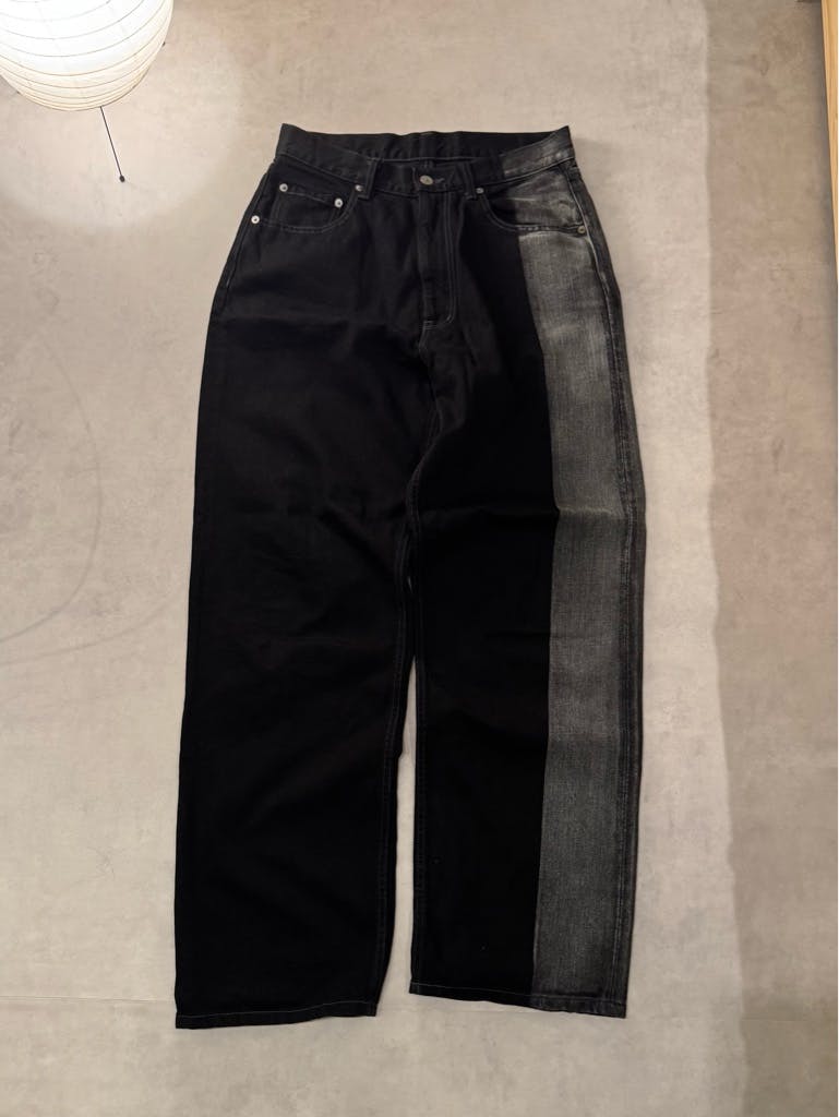 YOKE Laser Processed Denim Wide Straight Pants - ARCHIVESTOCK