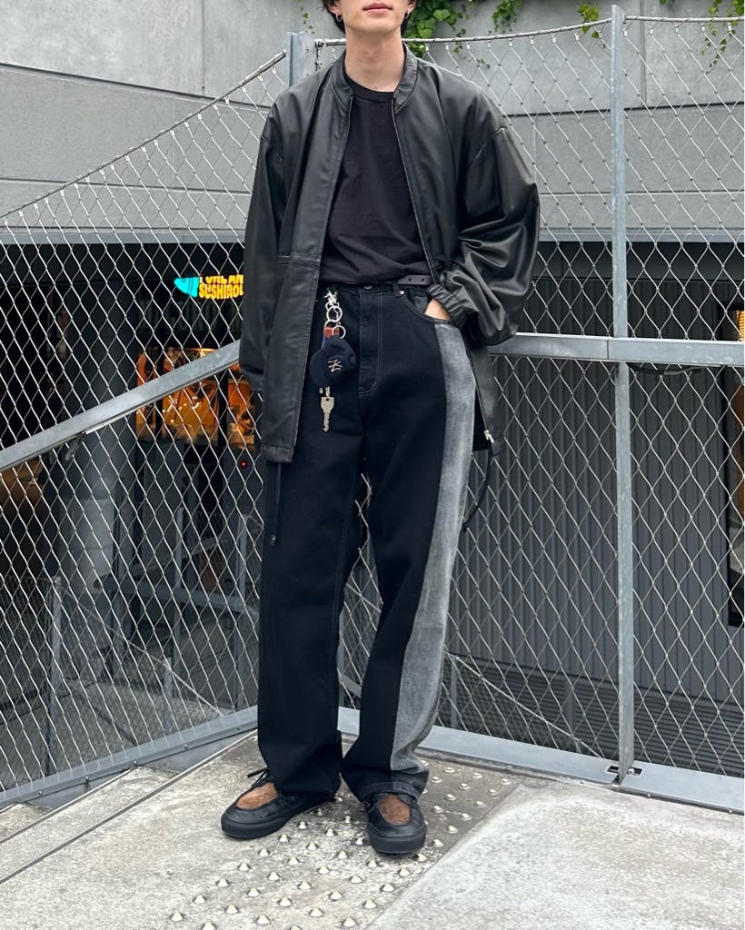 YOKE Laser Processed Denim Wide Straight Pants - ARCHIVESTOCK